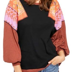 We the free free people feelin it balloon sleeve top size small